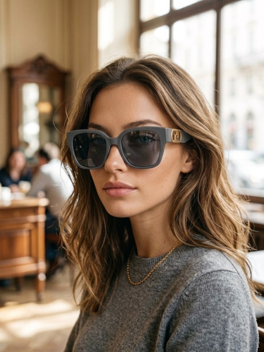 NEW FENDI FE40063I 20A GREY WOMEN'S AUTHENTIC SUNGLASSES